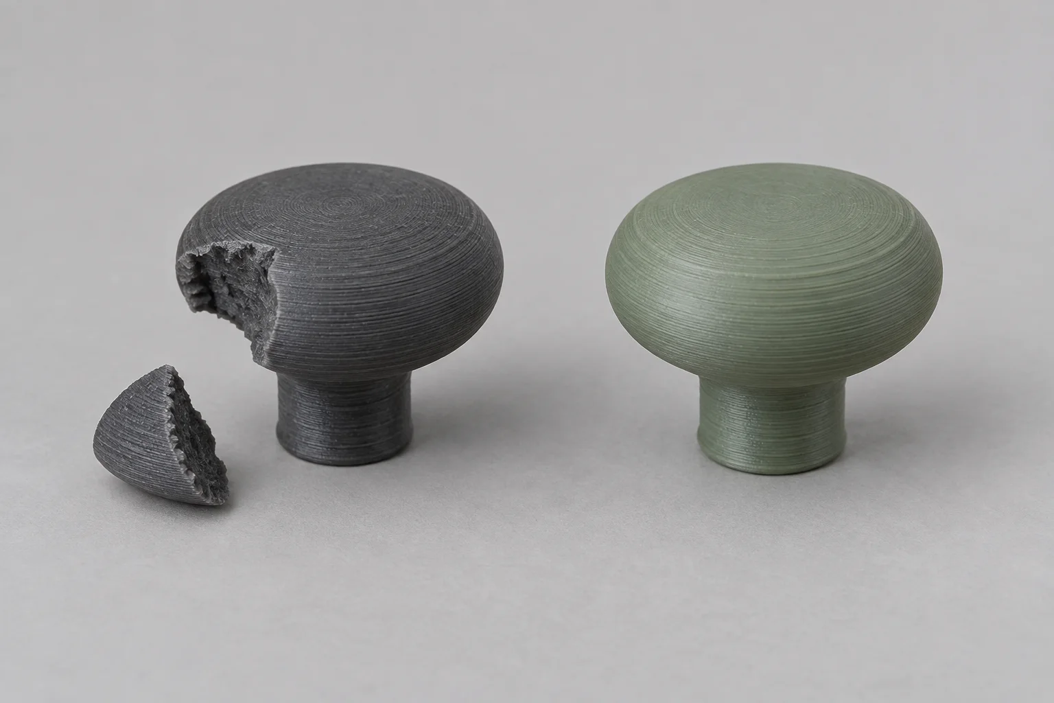 Illustrative broken knob and replacement